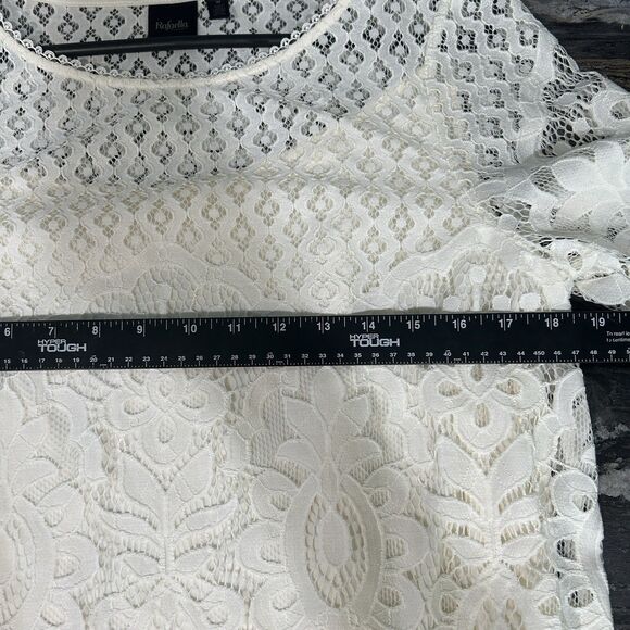 Rafaella Womens Top Medium Ivory Fairy Crochet Lined Boho Cottagecore Minimalist - Picture 6 of 10